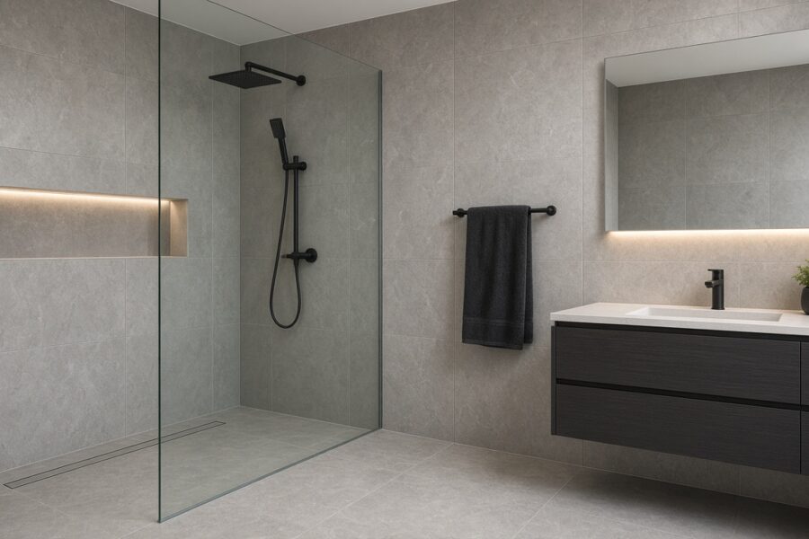 Łazienka 6 m² — gres 60×120
