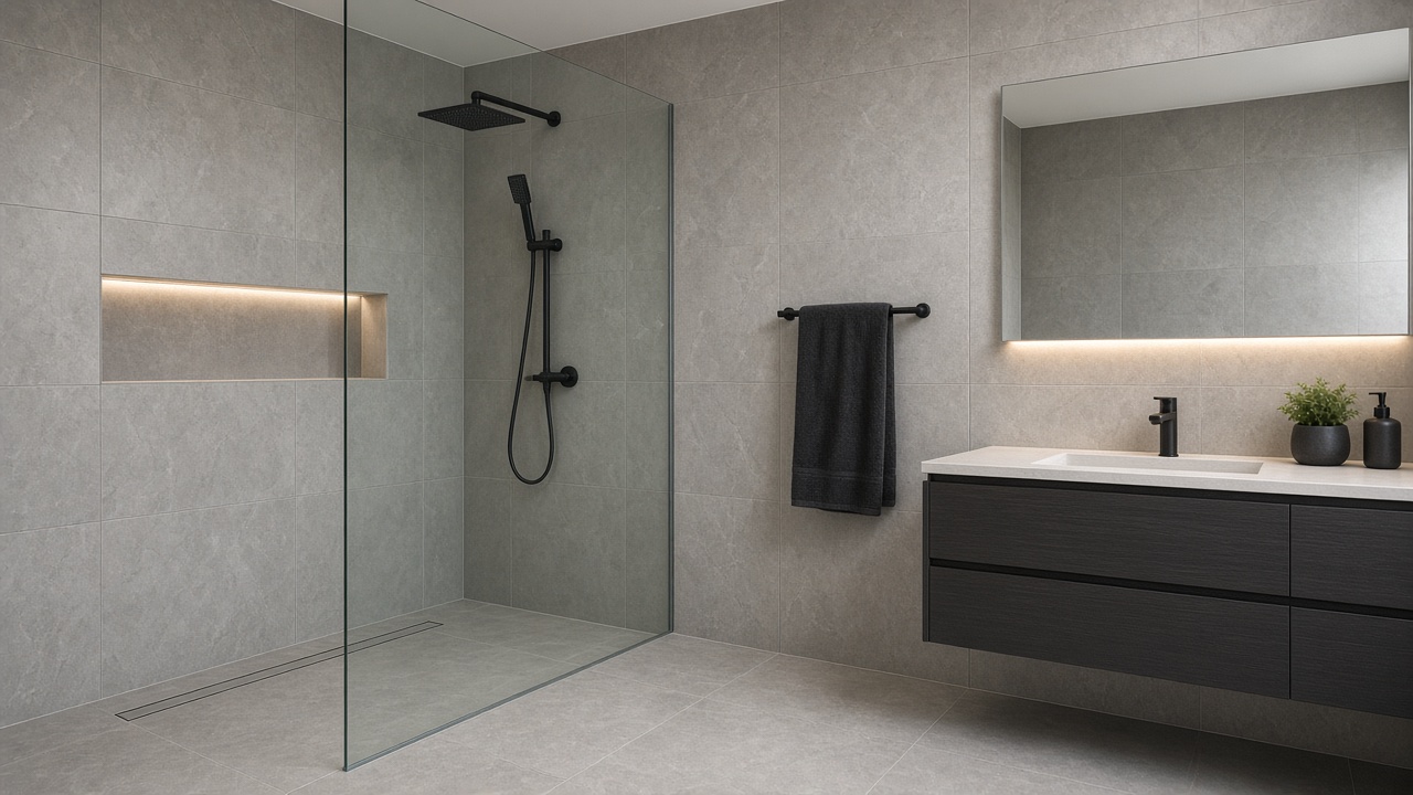 Łazienka 6 m² — gres 60×120